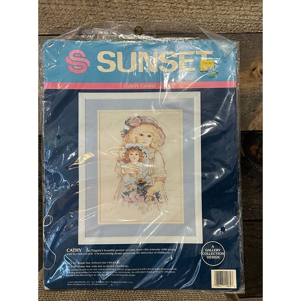 VTG Sunset Crewel Kit - Cathy #11062, 1991 By Jan Hagara